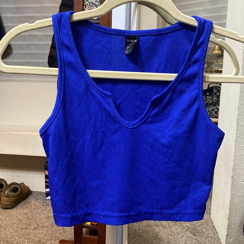 SHIEN blue crop top